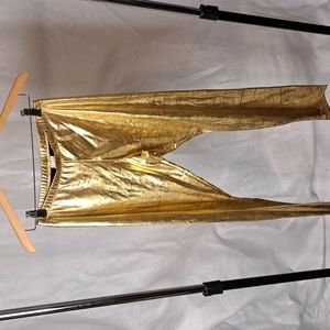NWOT Womens Metallic Gold Leggings